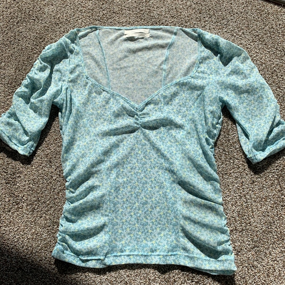 Sheer blue top